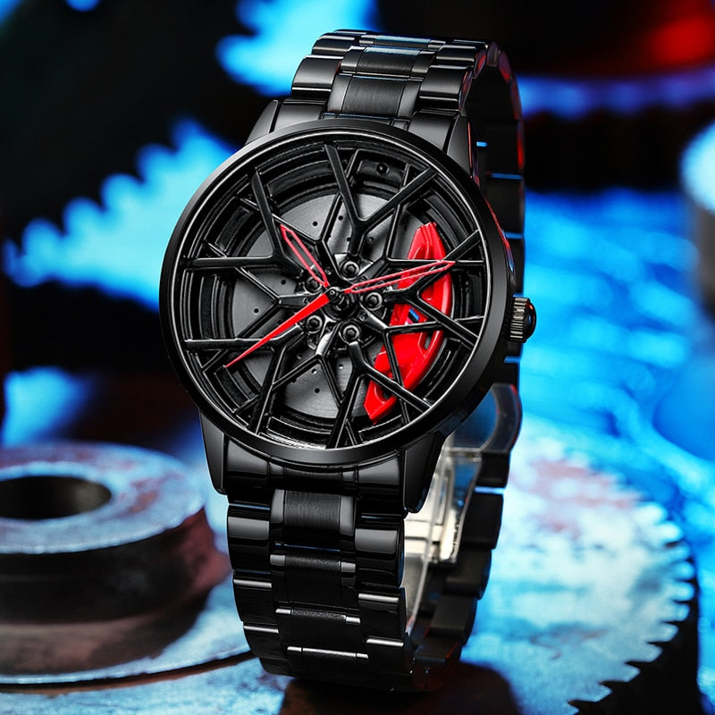 Men's Hub Cap Style Rugged Design Watch