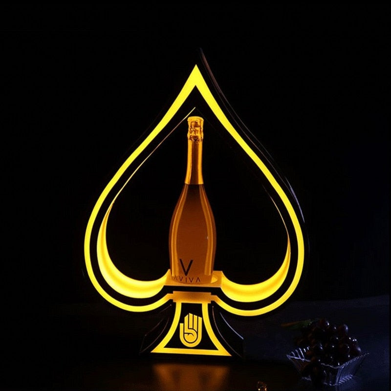 LED Luminous Poker Card Wine Bottle Holder