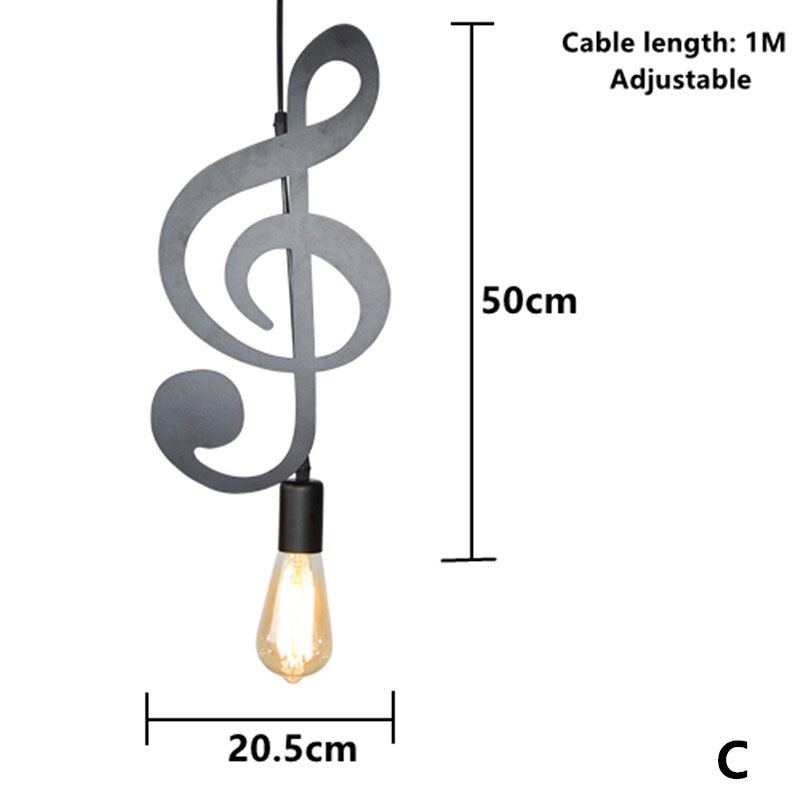 Music Art Pendant Suspension Ceiling Light (Without Bulb)