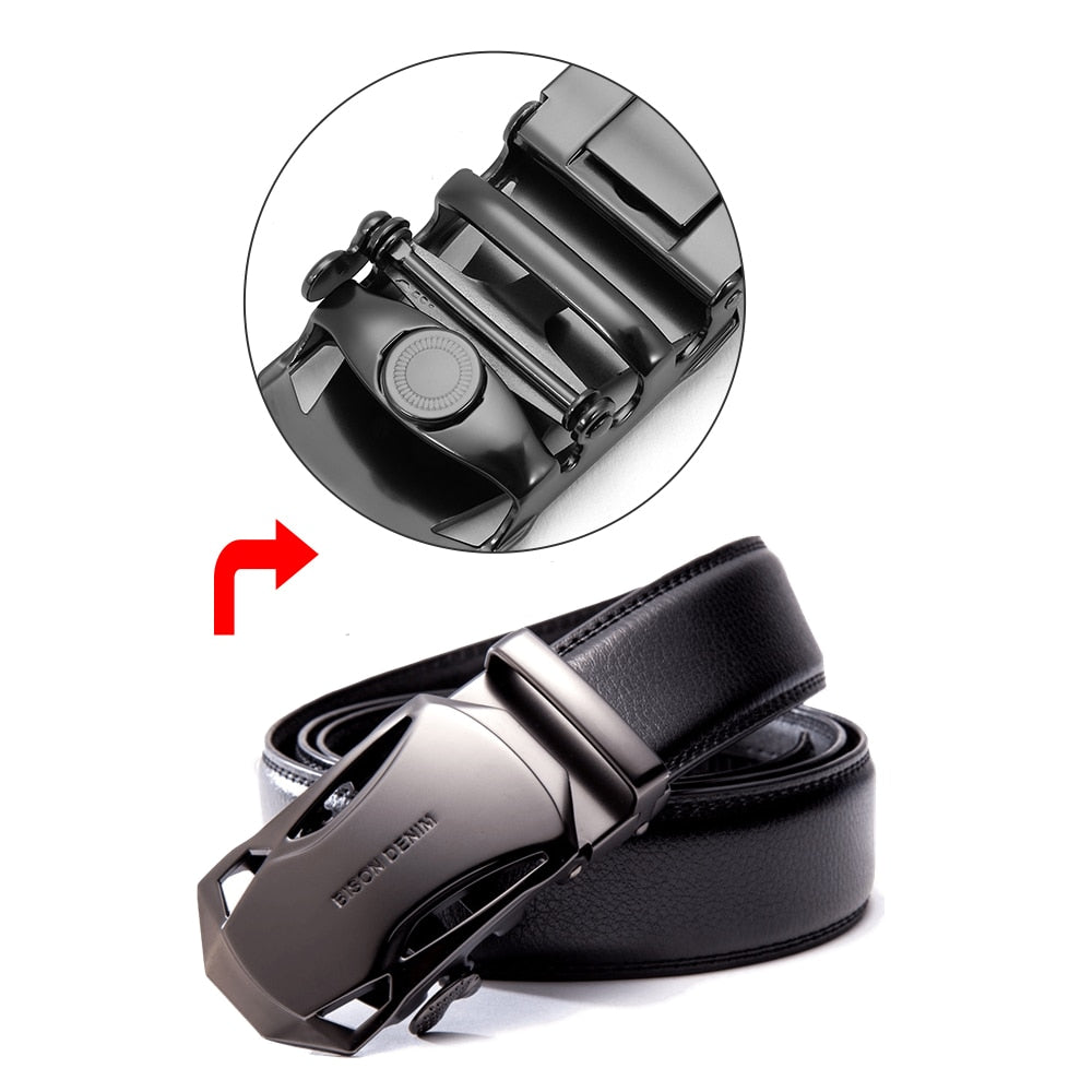 Men's Genuine Leather Belt With Automatic Fashion Buckle