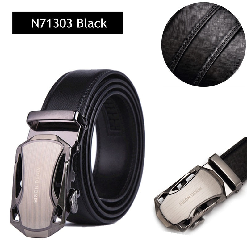 Men's Genuine Leather Belt With Automatic Fashion Buckle