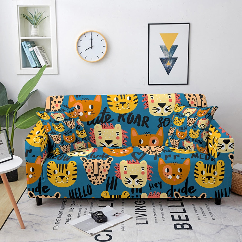 Enchanted Menagerie: Whimsical Animal Sofa Cover Series