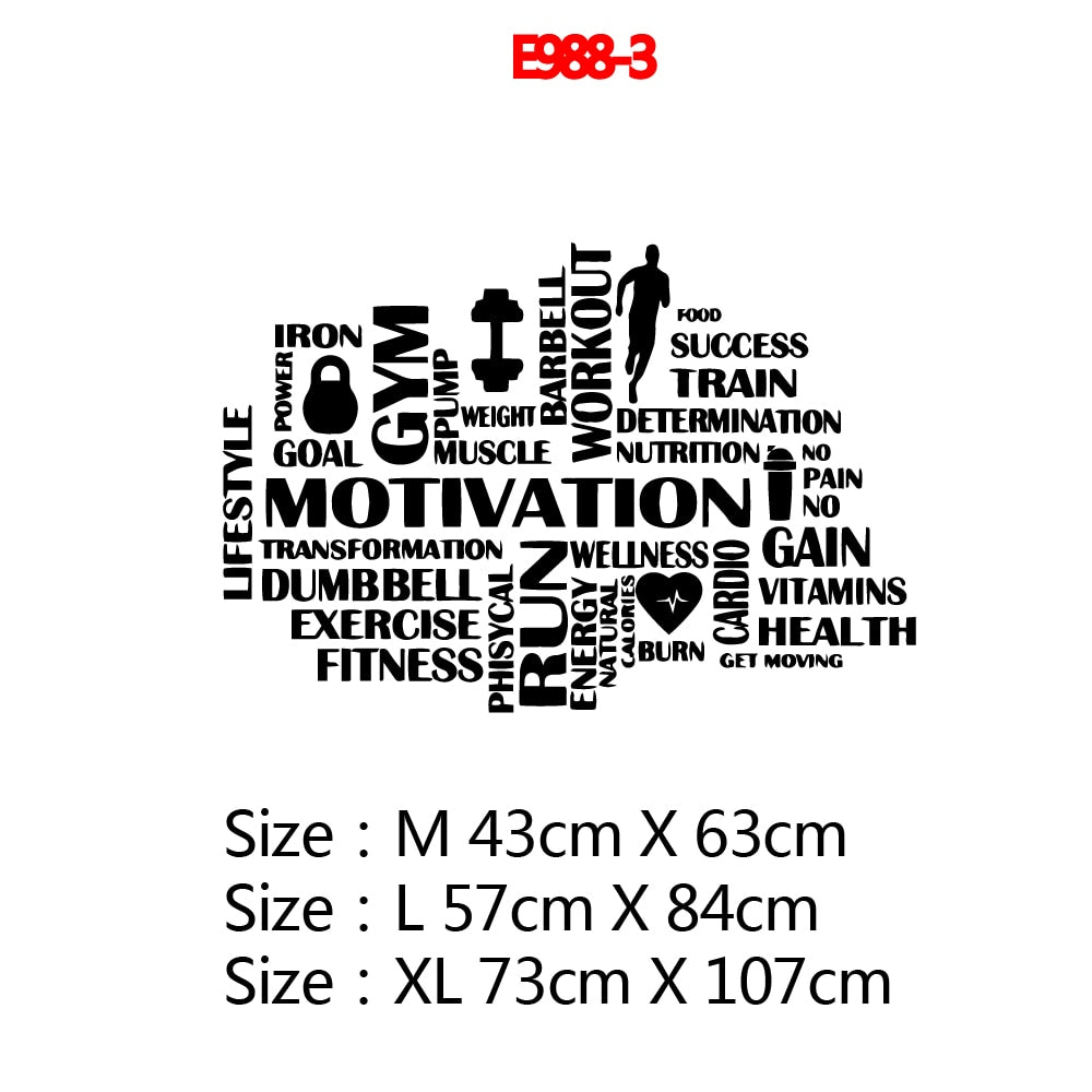 Fitness Motivational Quotes Wall Art Stickers