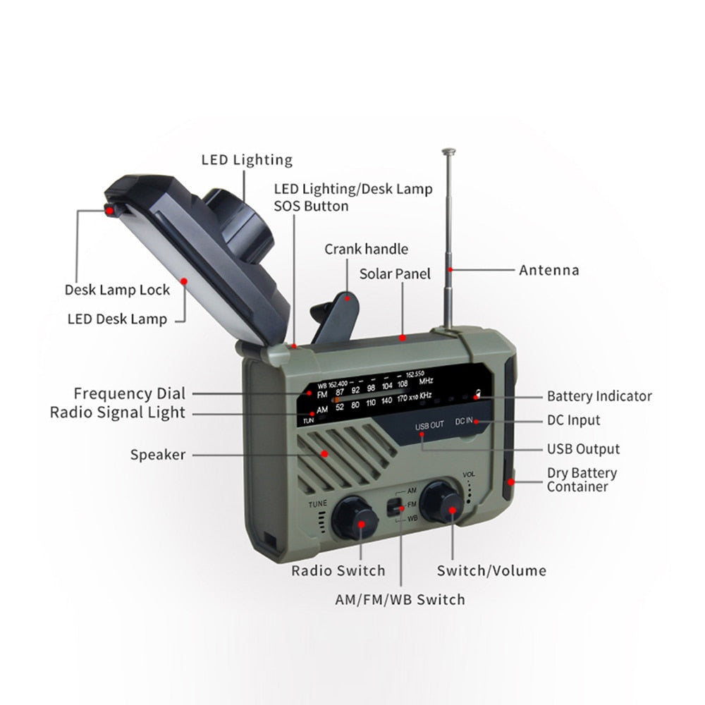 AM FM Radio With Lamp & Cell Phone Charger