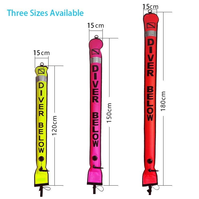 Multi Colored Safety Signage Scuba Diving Surface Marker Buoy