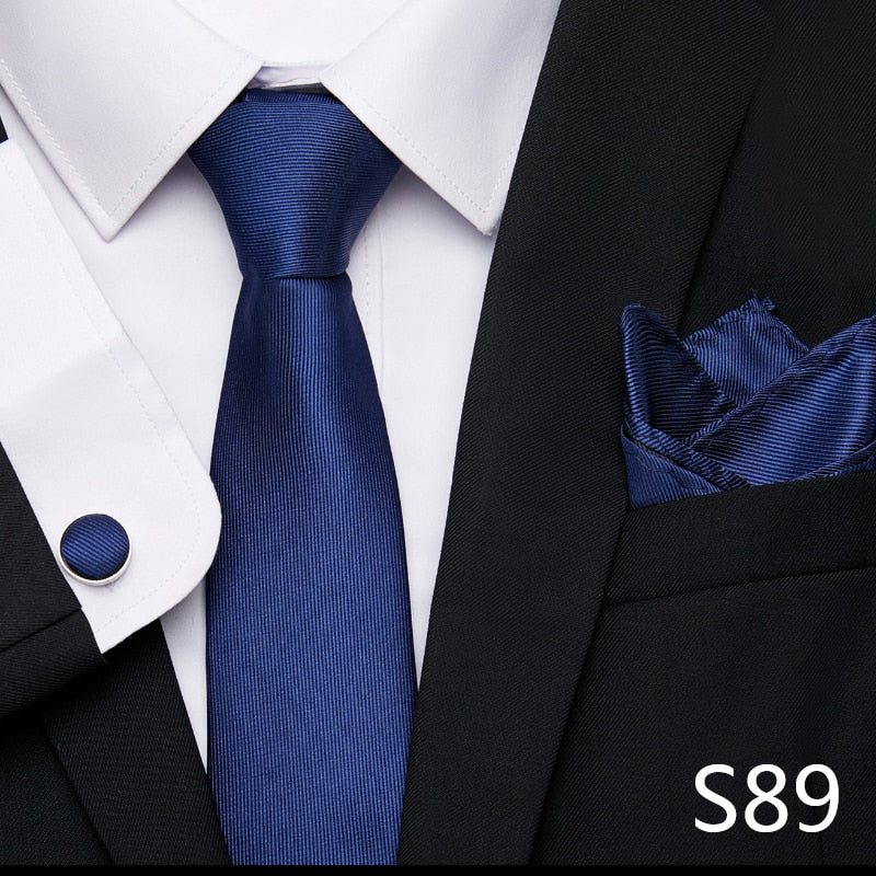 Silk Neck Tie Handkerchief & Cuff Link Set