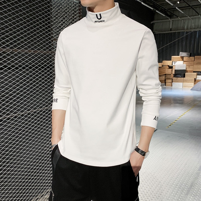 Men's Long Sleeve Turtleneck T Shirt