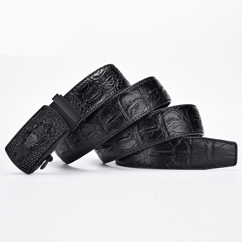 Men's Crocodile Pattern Automatic Buckle Belt