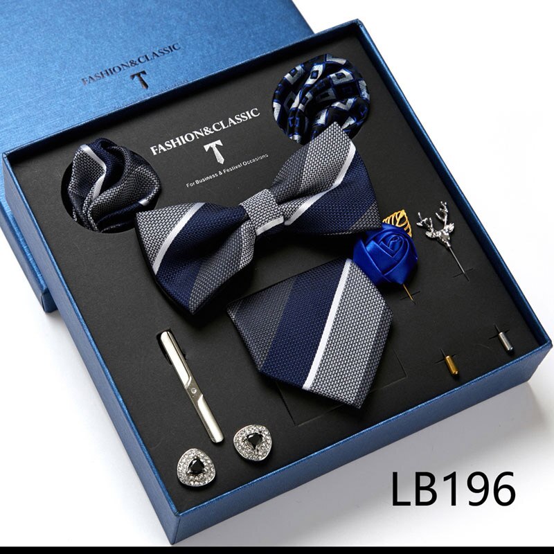 8 Piece Men's Luxury Neck Tie Gift Box Set