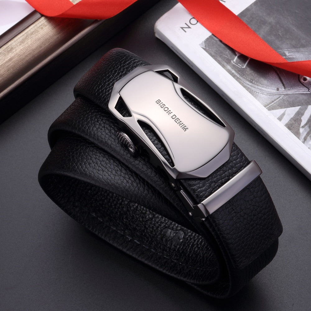 Men's Genuine Leather Belt With Automatic Fashion Buckle