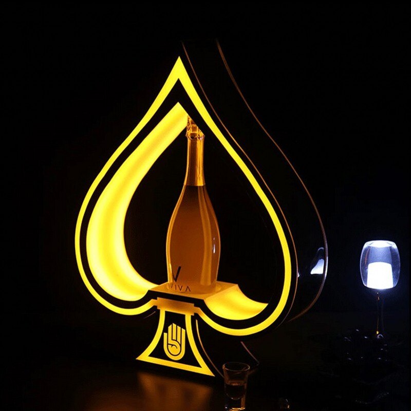 LED Luminous Poker Card Wine Bottle Holder