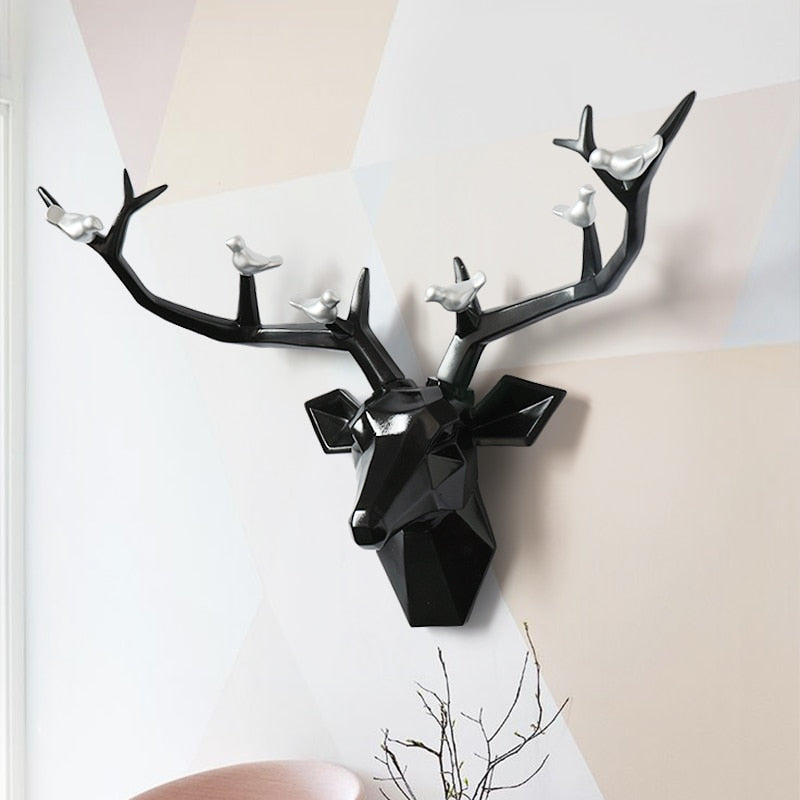 Deer Head Abstract Sculputre Wall Art