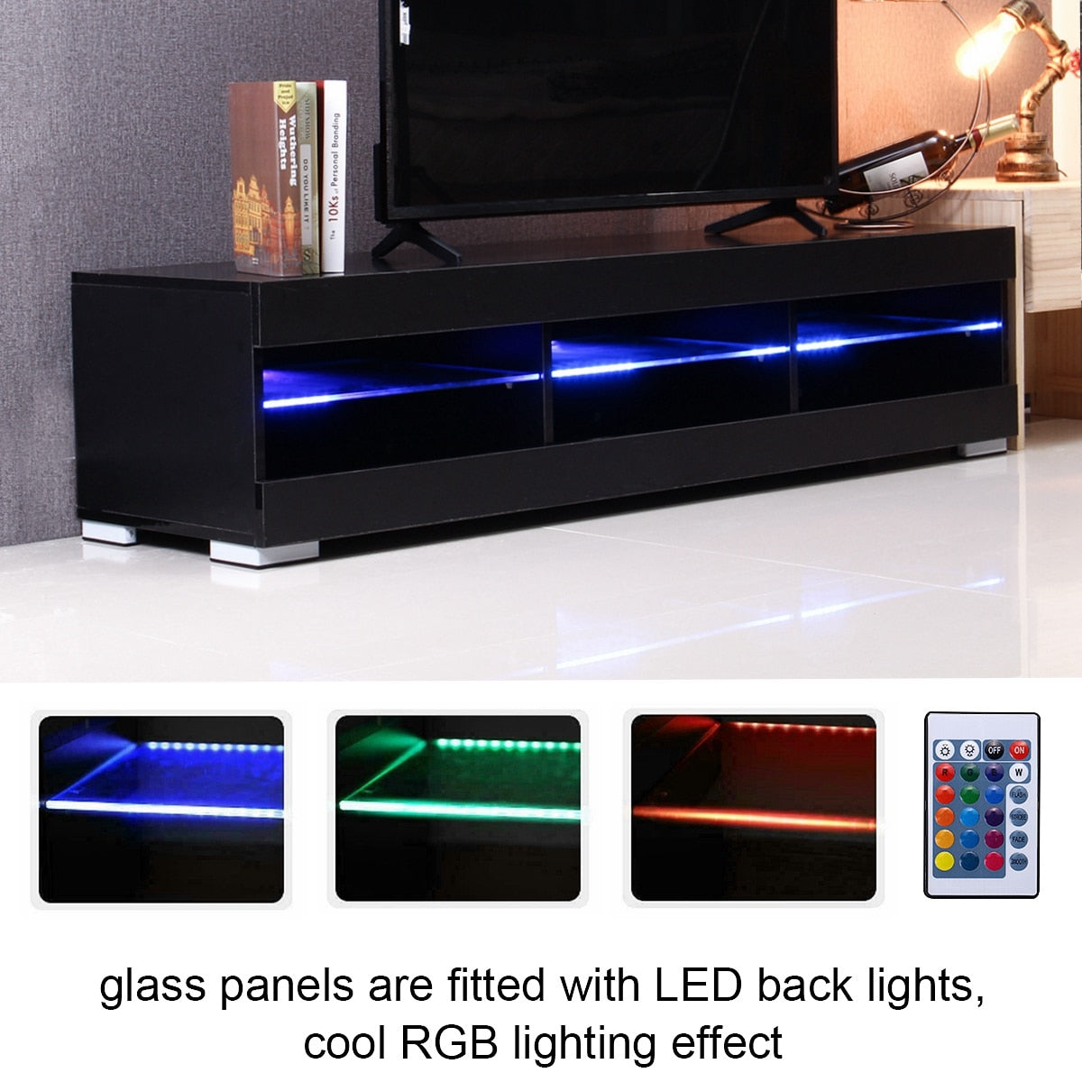 Modern Home 57 Inch LED Lights 6 Drawer TV Stand