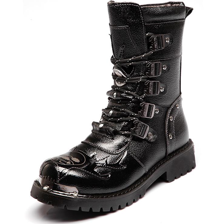 Men's Leather Motorcycle Casual Wear Dress Boots