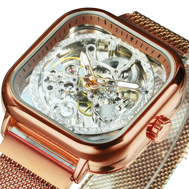 Men's Transparent Face Automatic Mechanical Wristwatch