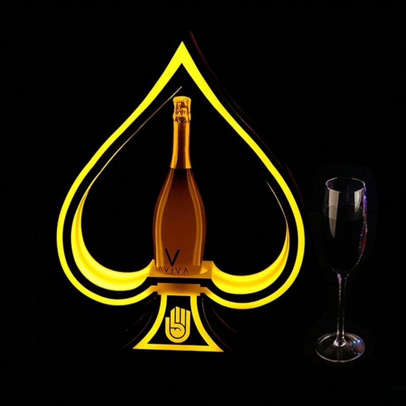 LED Luminous Poker Card Wine Bottle Holder