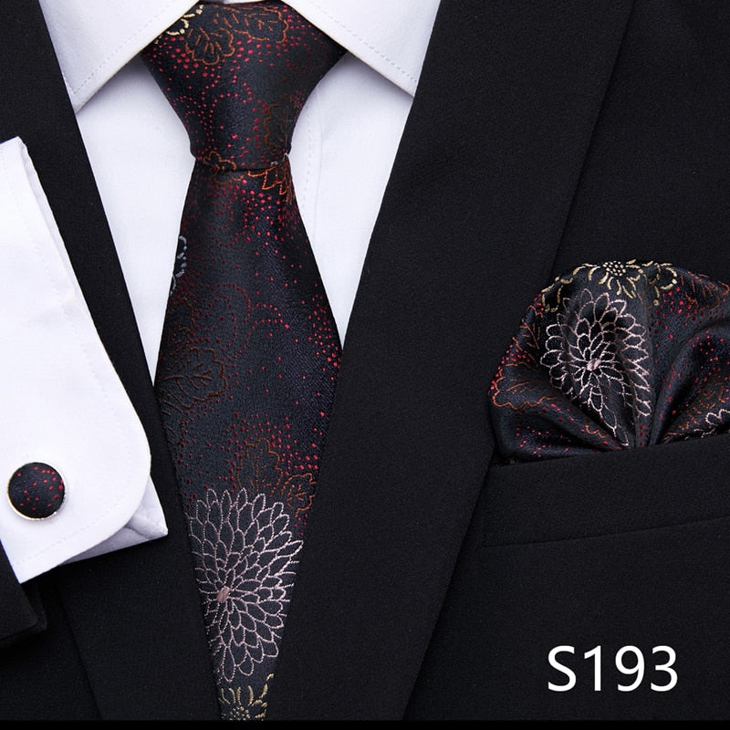 Silk Neck Tie Handkerchief & Cuff Link Set