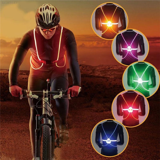 Safety First Reflective LED Lighted Cycling Vest