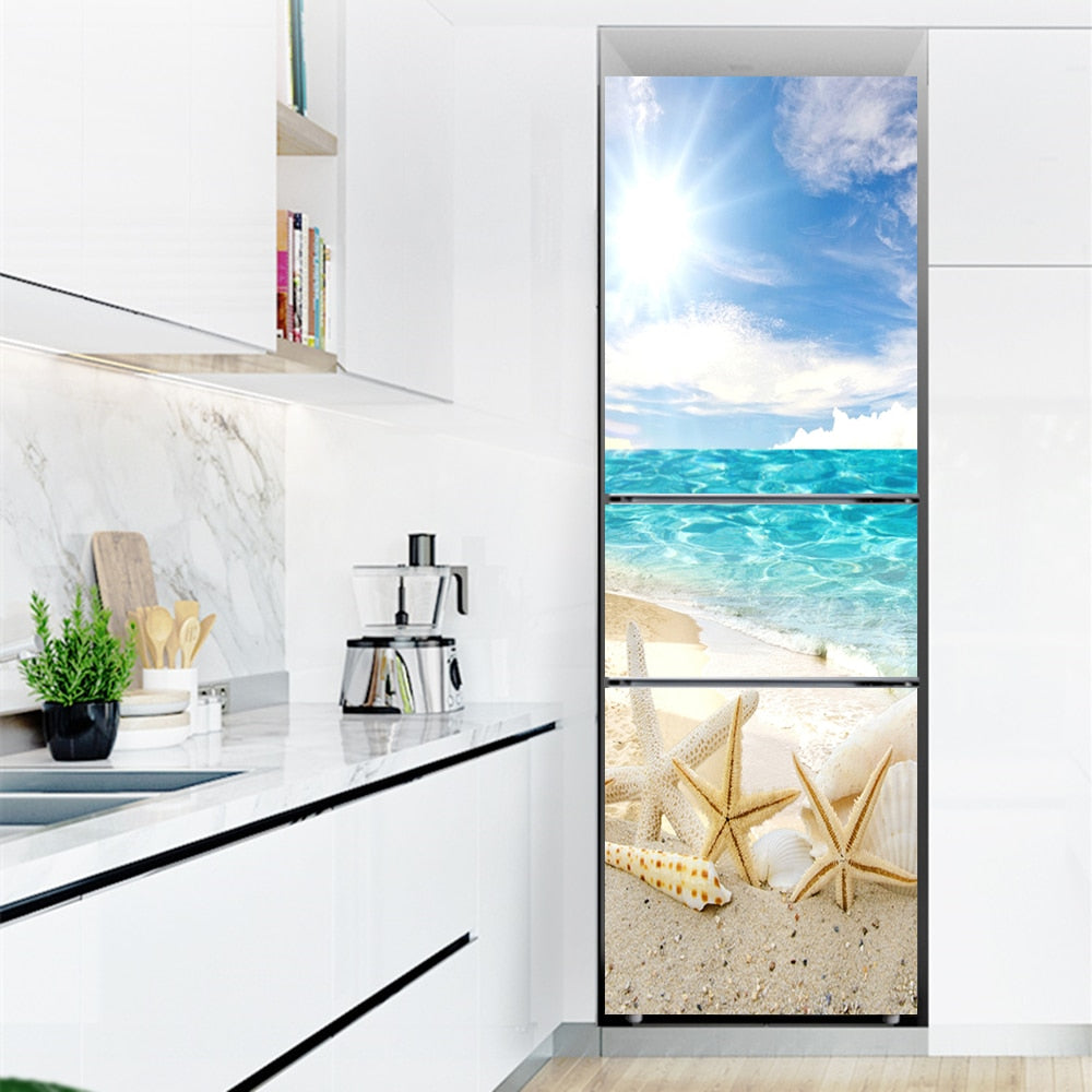 Refrigerator Door Cover Stickers Wallpaper