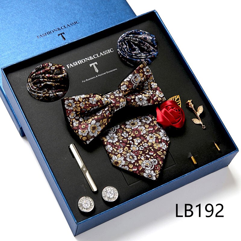 8 Piece Men's Luxury Neck Tie Gift Box Set