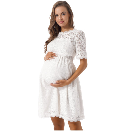 Floral Lace Formal Maternity Dress