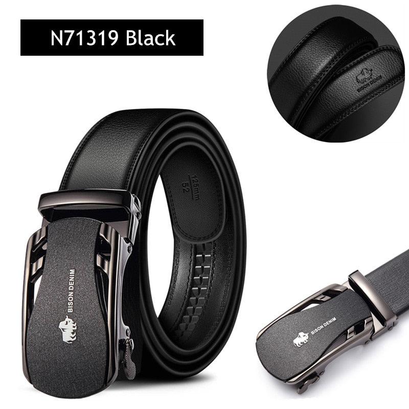 Men's Genuine Leather Belt With Automatic Fashion Buckle