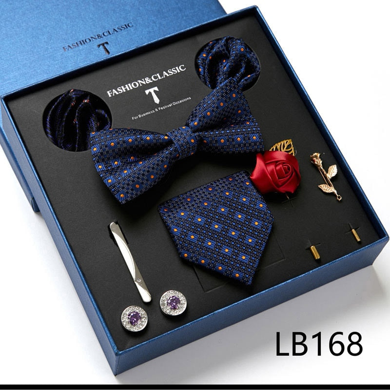 8 Piece Men's Luxury Neck Tie Gift Box Set