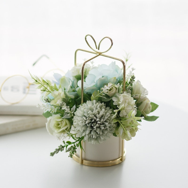 Rose Bouquet Centerpiece Potted Flower