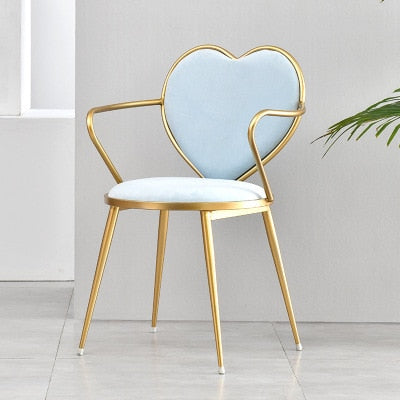 Velvet Heart-Shaped Metal Chair