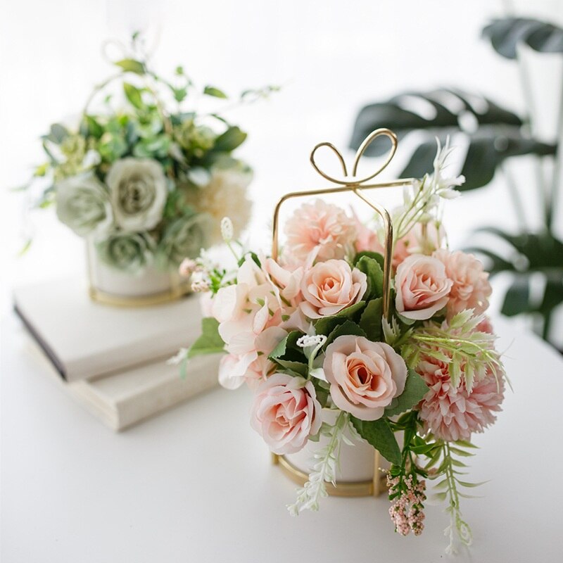 Rose Bouquet Centerpiece Potted Flower