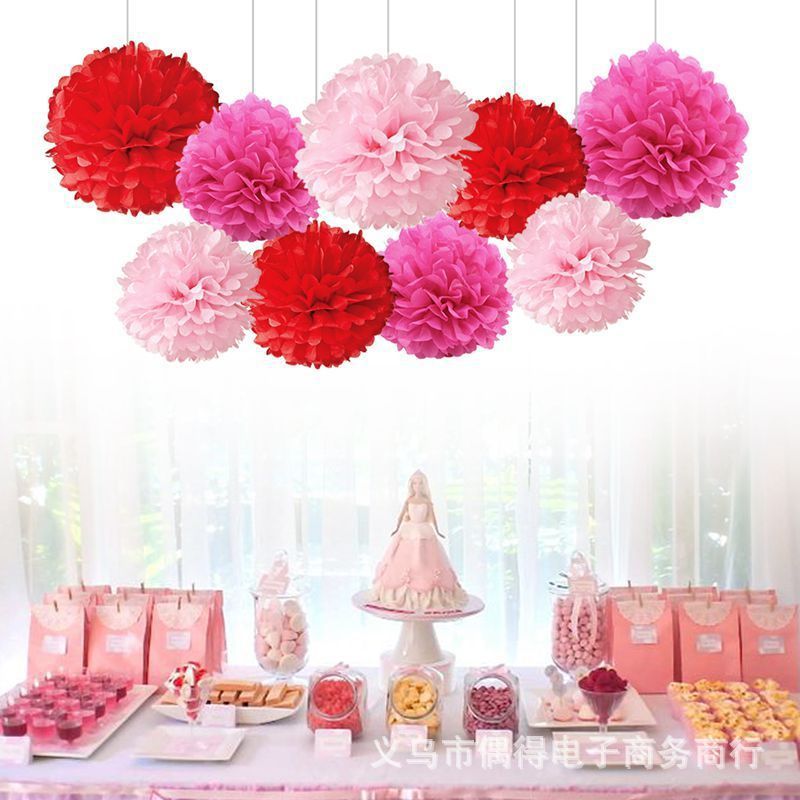 Hanging Paper Pom-Poms (9 Pieces)