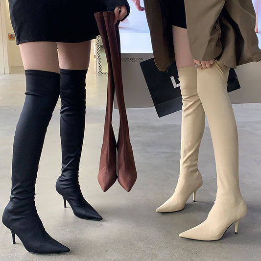 Low Heeled Over the Knee Boots