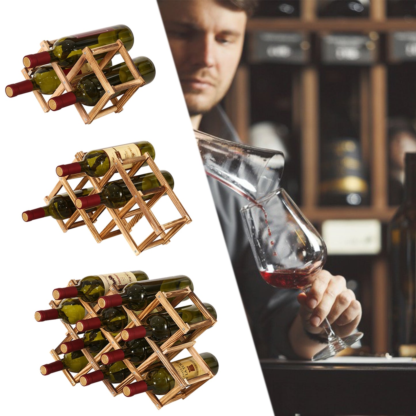 Folding Wooden Wine Rack