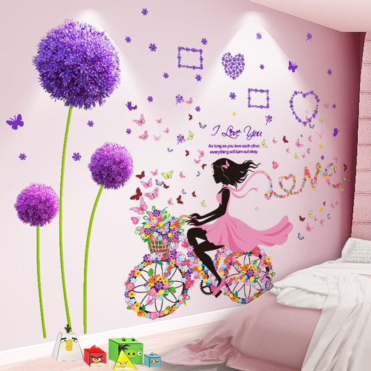 Flower Princess Kids Wall Art Mural Stickers