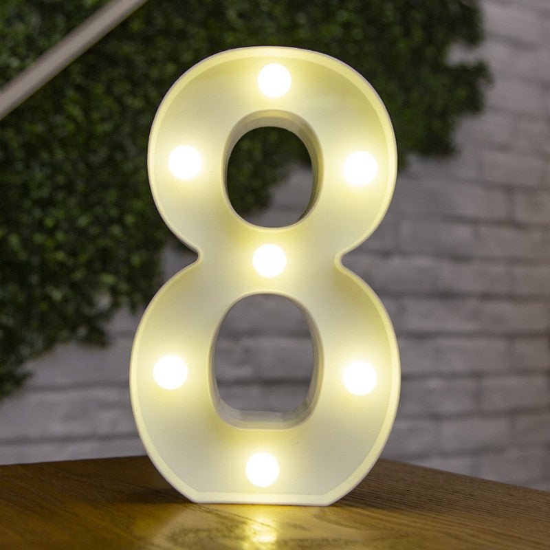 LED Lights Party Letters & Numbers