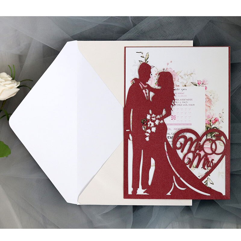 25 Piece Bride And Groom Wedding Invitation Set