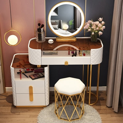 Luxury Makeup Table Set With LED Mirror