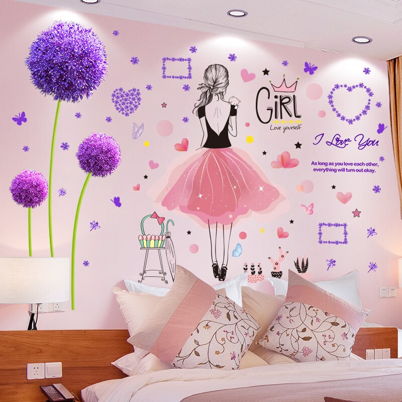 Flower Princess Kids Wall Art Mural Stickers