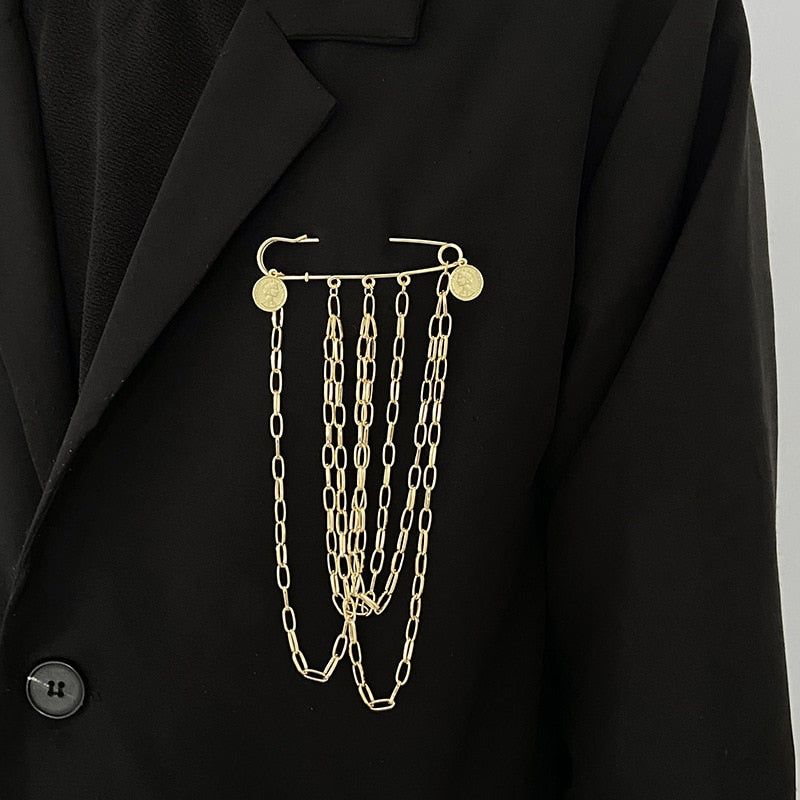 Crystal Collar Lapel Pin