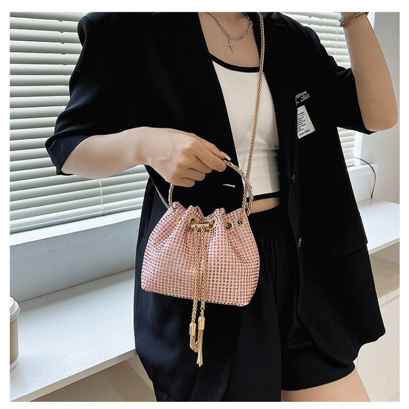 Rhinestone Bucket Bag