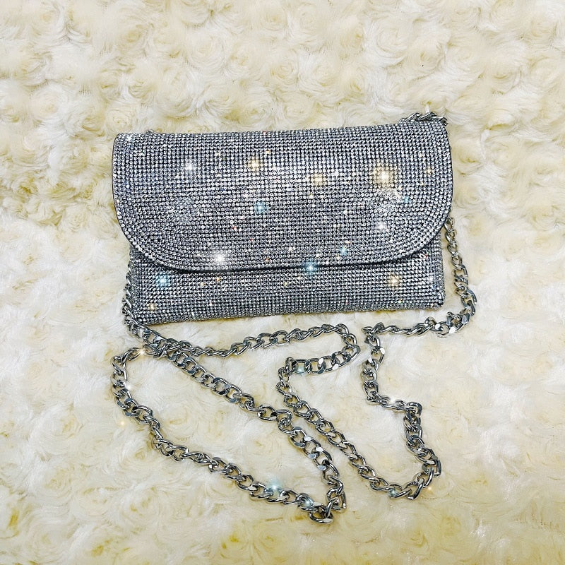 Sparkly Chain Clutch Purse