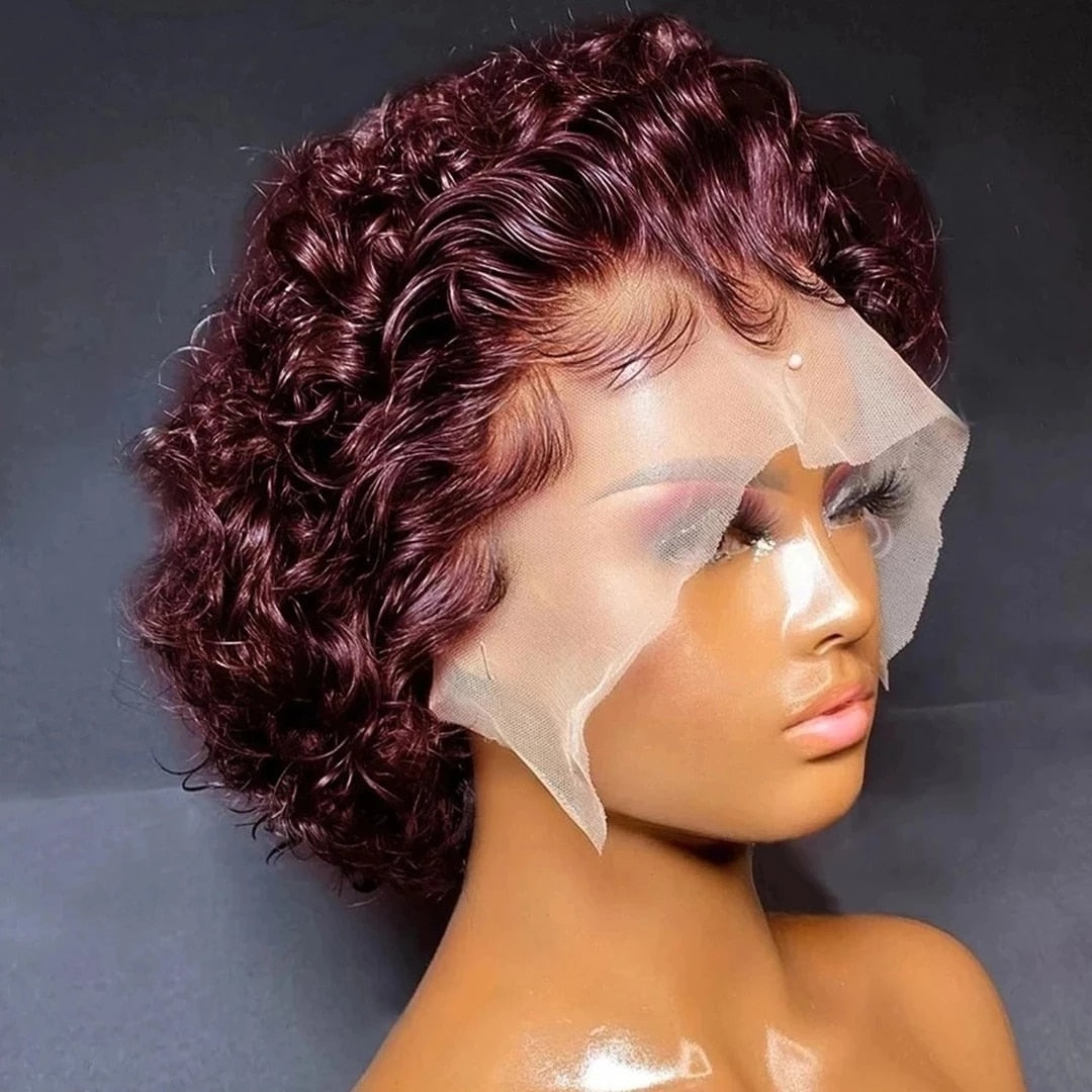 Invisible Lace Deep Wave Short Human Hair Wig