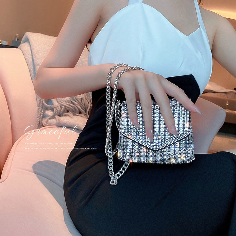 Sparkly Chain Clutch Purse