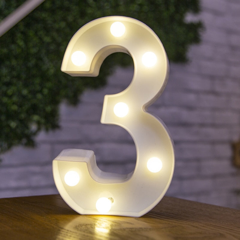 LED Lights Party Letters & Numbers