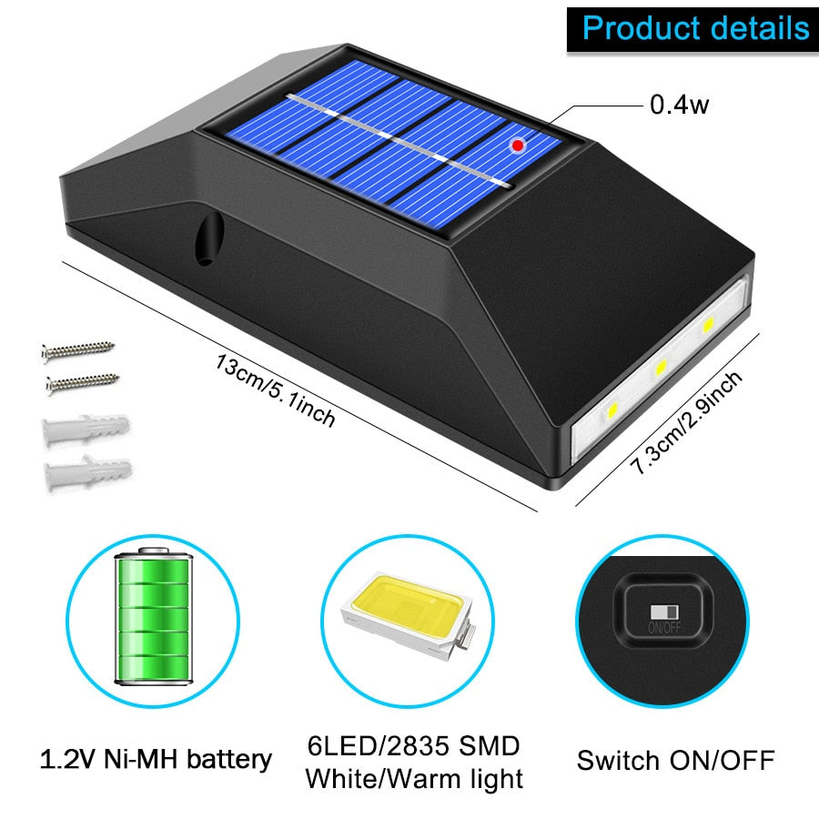 Outdoor Solar Powered Wall Light