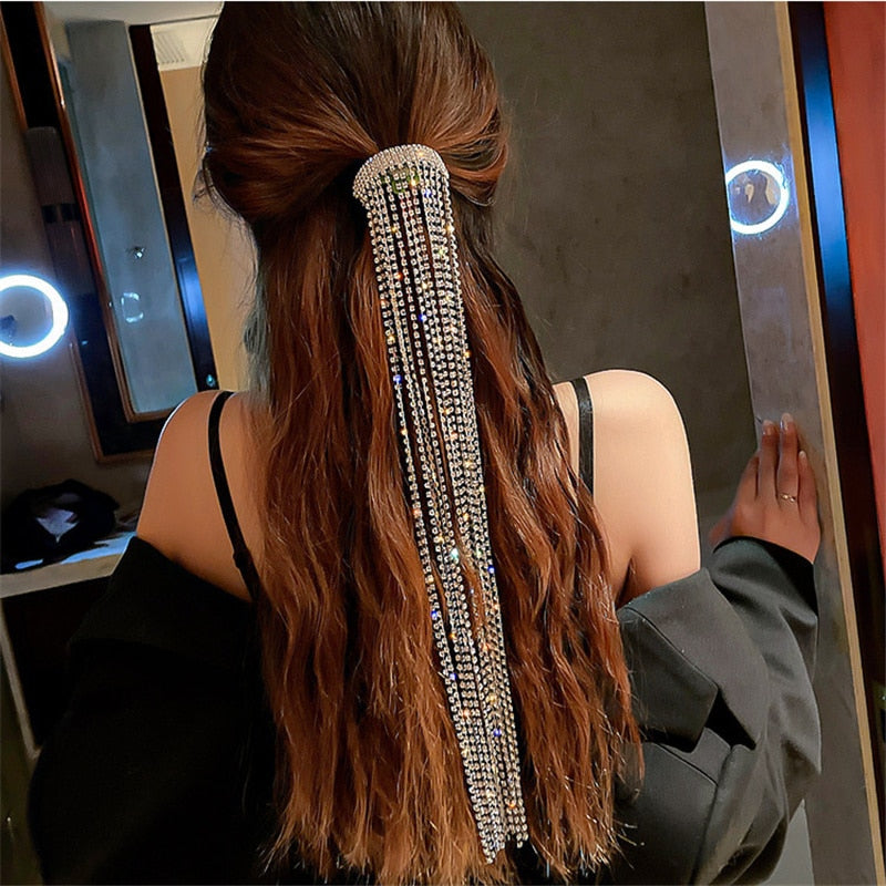 Rhinestone Tassel Hair Jewelry