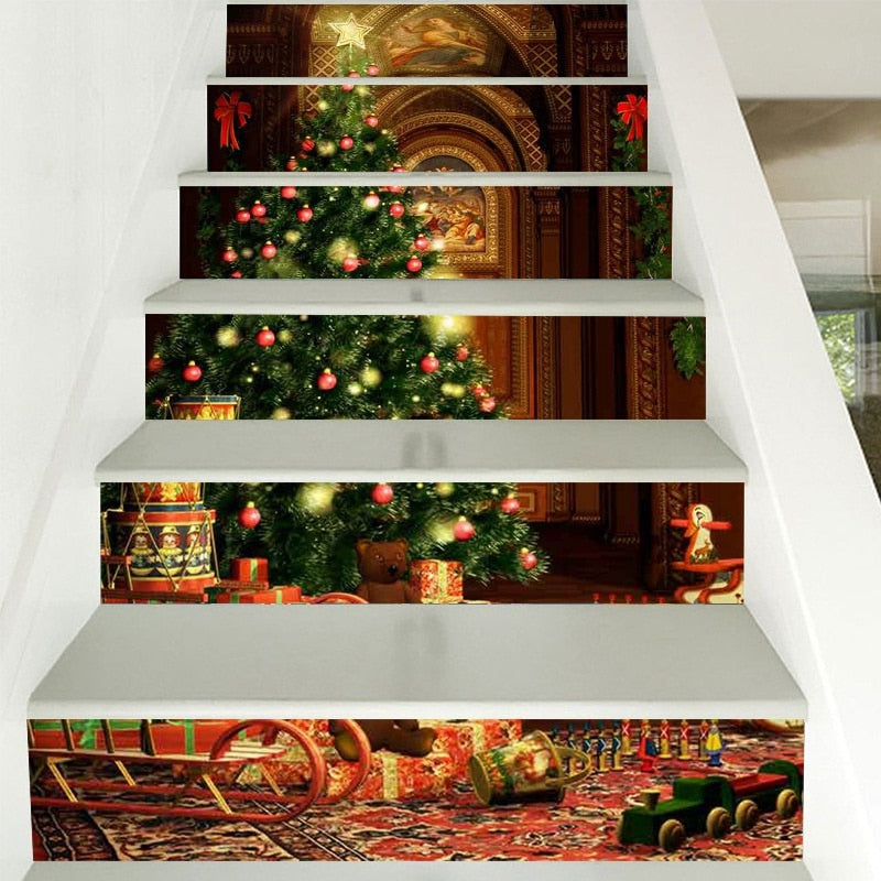 3D Christmas Décor Staircase Stickers