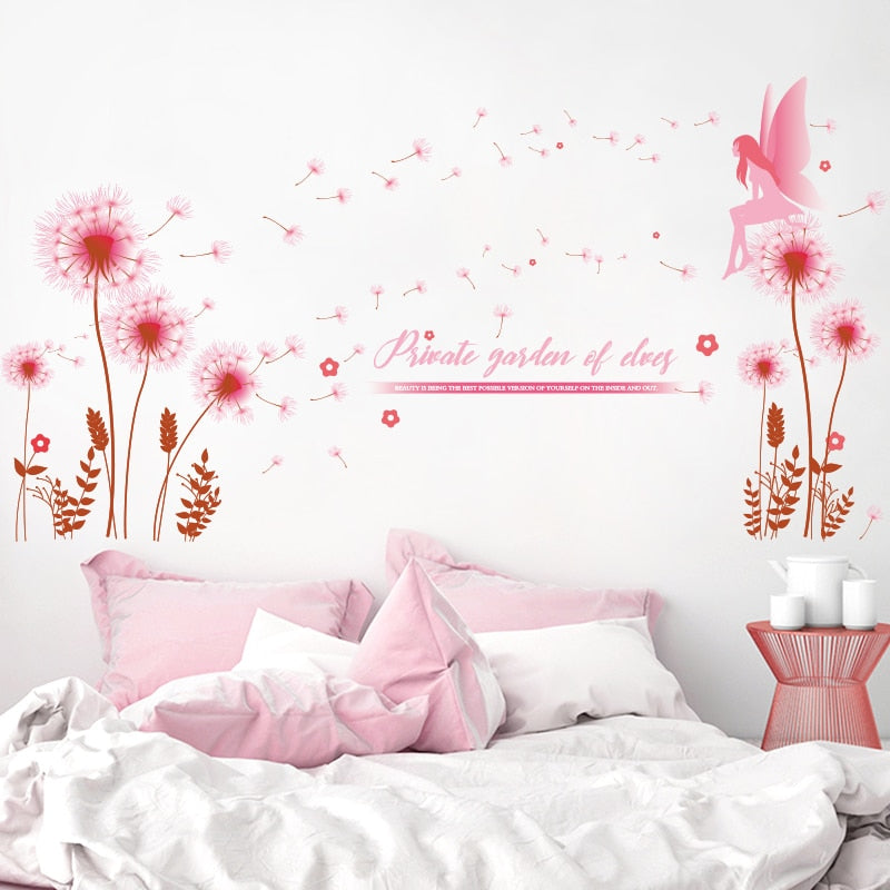 Dancing Flower Girls Kids Bedroom Wall Art Sticker Mural