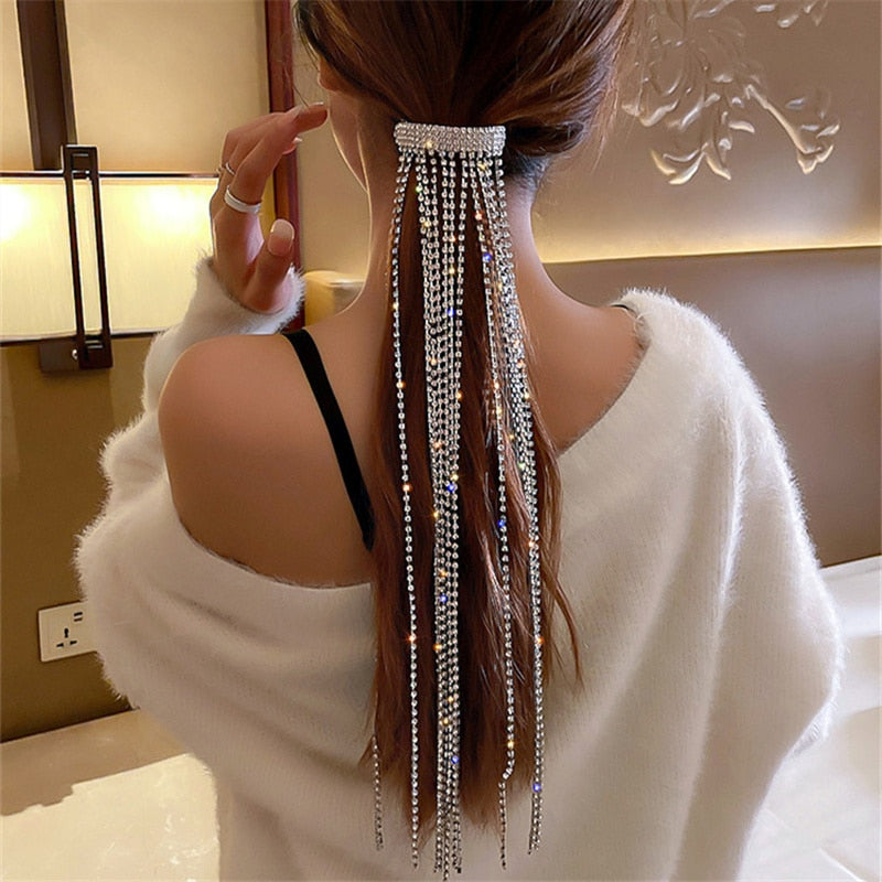 Rhinestone Tassel Hair Jewelry