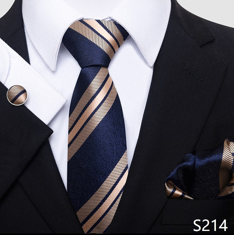 Silk Neck Tie Handkerchief & Cuff Link Set